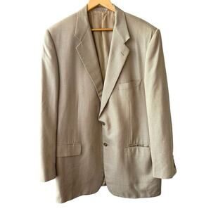 Corneliani Vogue Vintage Blazer Sport Coat Cream Wool Silk Italian Size 56